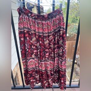 Casual Corner Paisley Maxi Skirt - Pink and Black